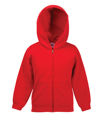 Толстовка детская на молнии с капюшоном Fruit of the Loom Kids Hooded Sweat Jacket (Красный)