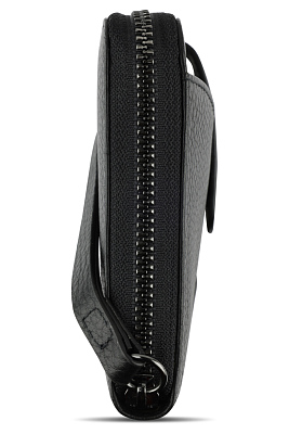 Кошелёк женский BUGATTI Elsa с ключницей, с RFID, чёрный, воловья кожа/полиэстер, 18,7х3х10,7 см