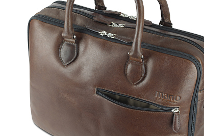 Сумка Mano "Don Valentino", натуральная кожа в коричневом цвете, 41,5 х 31 х 10 см