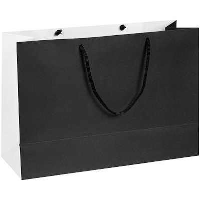 Пакет бумажный Bicolor, белый с черным (Черный)