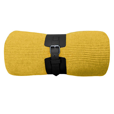 Плед  "Belt"; жёлтый; 130 х 180 см; 100% акрил, с поясом (Желтый)