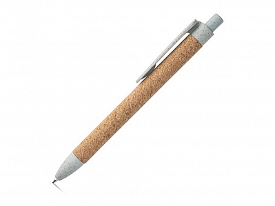 Ручка из пробки шариковая GOYA (Натуральный/голубой)