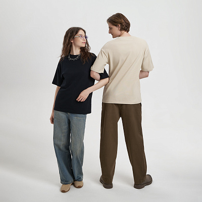 Футболка унисекс премиум AURA, 100% хлопок 200гр. бежевый, размер XS/S (Бежевый)