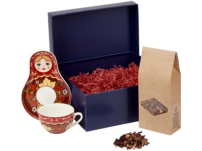 Подарочный набор: чайная пара, чай Глинтвейн (Красный, синий)