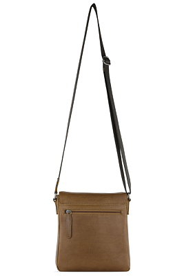 Сумка через плечо KLONDIKE GOLD «Taylor», натуральная кожа в коньячном цвете, 22 х 23,5 х 5,5 см