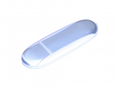 USB 2.0- флешка промо на 32 Гб овальной формы (Серебристый/прозрачный)