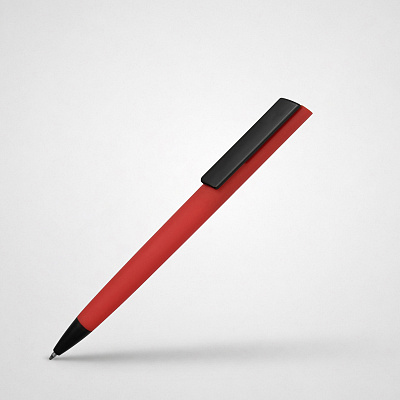 Ручка пластиковая шариковая C1 soft-touch (Красный)