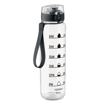 Sports water bottle RPET 1L (Прозрачный)