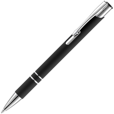 Ручка шариковая Keskus Soft Touch, черная (Черный)