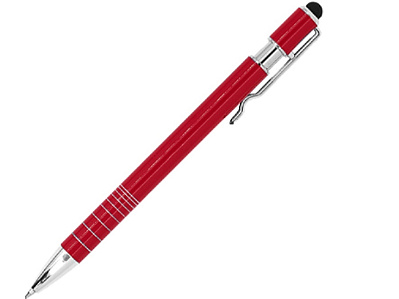 Ручка-стилус металлическая шариковая BORNEO (Красный)