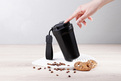 Термостакан "Legend" 390 мл с индикацией температуры, черный