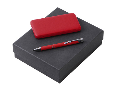 Подарочный набор Color it с металлической ручкой и повербанком (Красный)