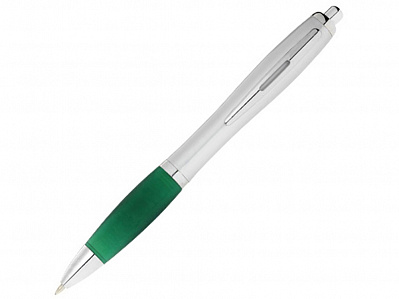Ручка пластиковая шариковая Nash (Серебристый/зеленый)