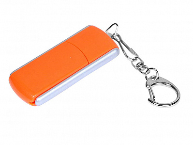 USB 3.0- флешка промо на 32 Гб с прямоугольной формы с выдвижным механизмом (Оранжевый/серебристый)