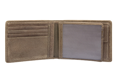 Бумажник KLONDIKE «Tony», натуральная кожа в коричневом цвете, 12 х 9 см