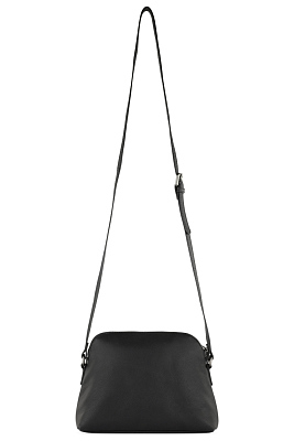 Сумка наплечная женская BUGATTI Bella, чёрная, воловья кожа/полиэстер, 23х8х17 см