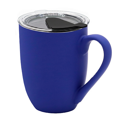 Кружка с крышкой Velvet Duo, софт-тач, тёмно-синяя/чёрная (Темно-синий/ черный) Кружка с крышкой Velvet Duo, софт-тач, тёмно-синяя/чёрная (Темно-синий/ черный)