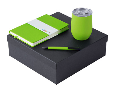 Подарочный набор Color it с блокнотом, пластиковой ручкой и термокружкой (Зеленое яблоко) Подарочный набор Color it с блокнотом, пластиковой ручкой и термокружкой (Зеленое яблоко)
