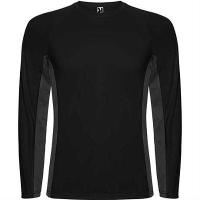 Спортивная футболка SHANGHAI L/S мужская, ЧЕРНЫЙ/ТЕМНЫЙ ГРАФИТ 2XL