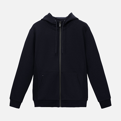 Толстовка на молнии с капюшоном MATEO темно-синяя, размер L