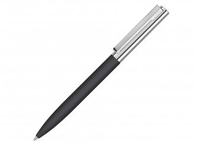 Ручка металлическая шариковая Bright GUM soft-touch с зеркальной гравировкой (Черный)