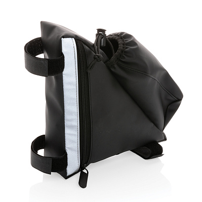 Велосипедная сумка со светоотражающей вставкой и держателем для бутылок (Черный;)