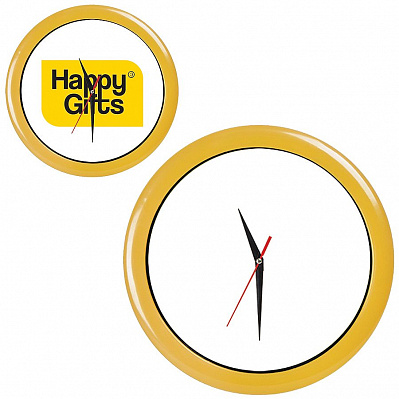 Часы настенные "ПРОМО" разборные; желтый,  D28,5 см; пластик (Желтый)