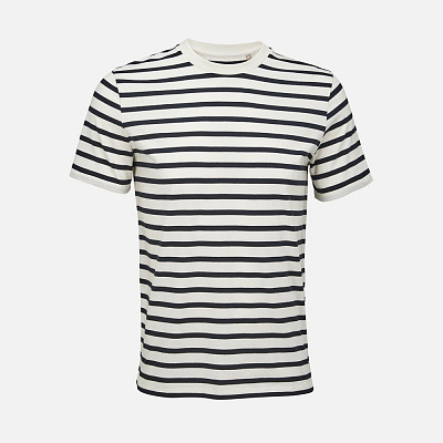 Футболка унисекс Legend, молочно-белая с темно-синим (Синий)