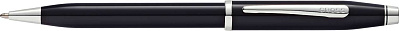 Шариковая ручка Cross Century II Black lacquer  лак с позолотой 23К (Черный)