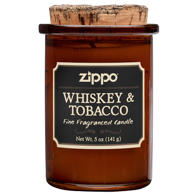 Ароматизированная свеча ZIPPO Whiskey & Tobacco воск/хлопок/кора древесины/стекло 70x100 мм
