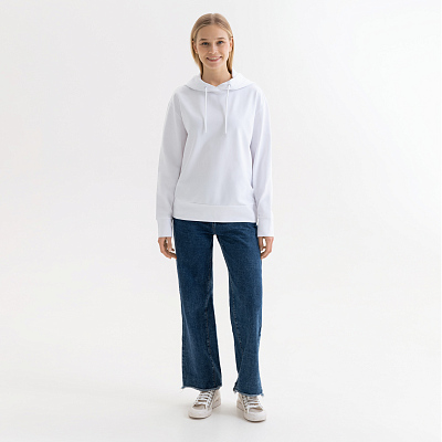 Худи с капюшоном, унисекс  ALEX белый, размер XL