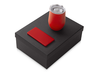 Подарочный набор COLOR IT с термокружкой и повербанком (Красный)