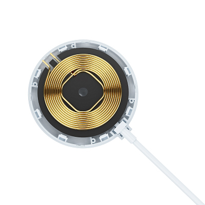 Беспроводное (15W) зарядное устройство "Sticker" с присосками, белый