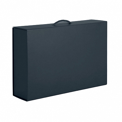 Коробка складная подарочная, 37x25x10cm, кашированный картон  (Черный)