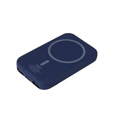 Внешний аккумулятор с беспроводной зарядкой Ultima Wireless Magnetic 5000 mAh  (Синий)