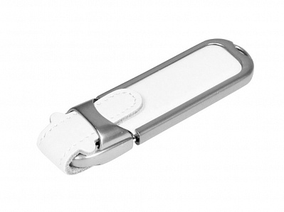 USB 2.0- флешка на 32 Гб с массивным классическим корпусом (Белый/серебристый)