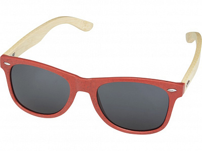 Солнцезащитные очки Sun Ray с бамбуковой оправой (Красный)