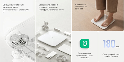Умные весы Xiaomi Mi Smart Scale S200, темно-серый