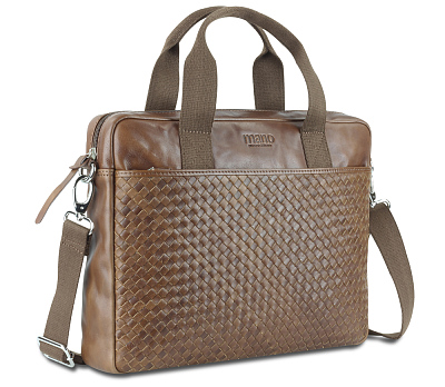 Сумка Mano "Don Luca", натуральная кожа в коньячном цвете, 37 х 27 х 6 см