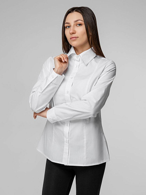 Рубашка женская с длинным рукавом Collar, белая (Белый)