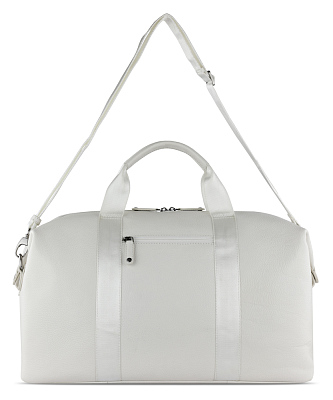 Сумка дорожная BUGATTI Elsa, белая, воловья кожа/полиэстер, 47х22х24/30 см