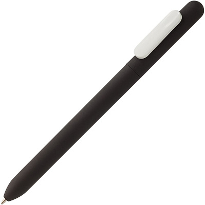 Ручка шариковая Swiper Soft Touch, черная с белым (Черный)
