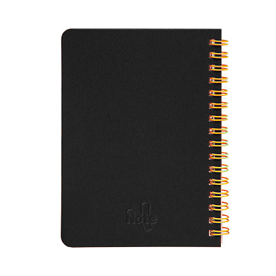 Блокнот на двойной пружине HELIX MINI, 105 х 150  мм, черный с оранжевым, блок в клетку