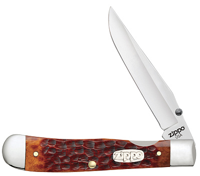 Нож перочинный ZIPPO Chestnut Bone Standard Jigged Trapperlock 105 мм коричневый