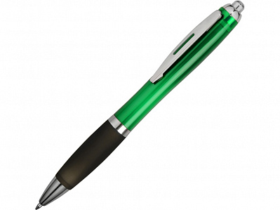 Ручка пластиковая шариковая Nash (Зеленый/черный/серебристый)