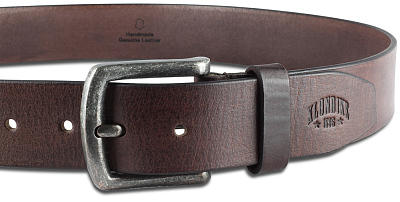 Ремень KLONDIKE Creek, односторонний, натуральная воловья кожа, цвет тёмно-коричневый, 120 х 4 см