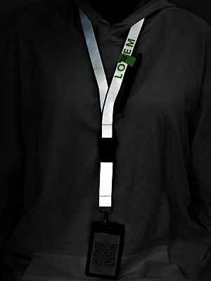 Лента светоотражающая Interlevel, черная с серым