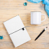 Набор подарочный FINELINE: кружка, блокнот, ручка, коробка, стружка, белый с черным - Фото 1