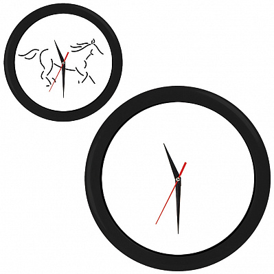 Часы настенные "ПРОМО" разборные ;  черный, D28,5 см; пластик (Черный)