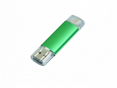 USB 2.0/micro USB- флешка на 32 Гб (Зеленый)